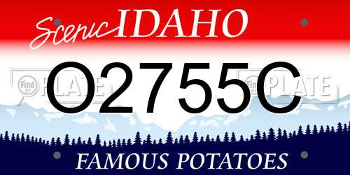 O2755C Idaho License Plate