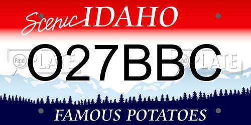 O27BBC Idaho License Plate