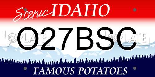 O27BSC Idaho License Plate