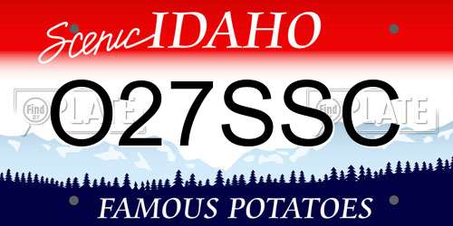 O27SSC Idaho License Plate