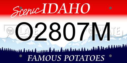 O2807M Idaho License Plate