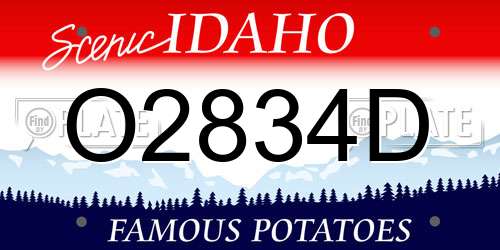 O2834D Idaho License Plate