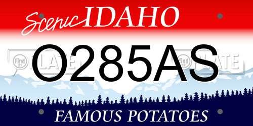 O285AS Idaho License Plate