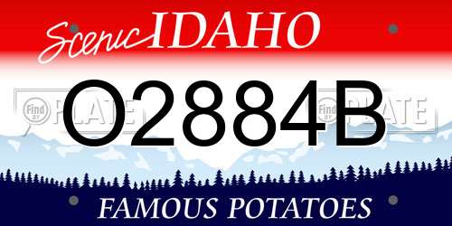 O2884B Idaho License Plate