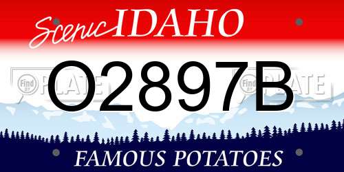 O2897B Idaho License Plate
