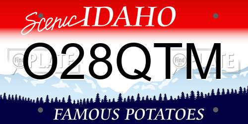 O28QTM Idaho License Plate