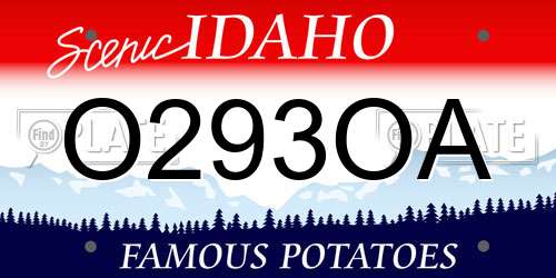 O293OA Idaho License Plate
