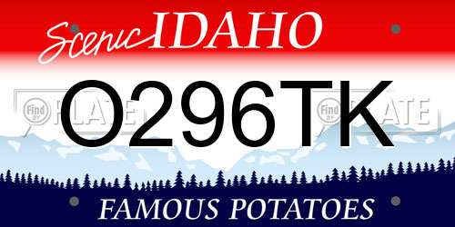 O296TK Idaho License Plate