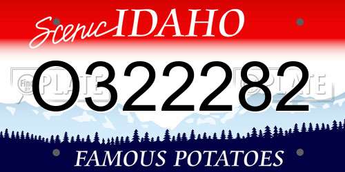 O322282 Idaho License Plate
