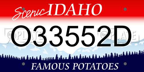 O33552D Idaho License Plate
