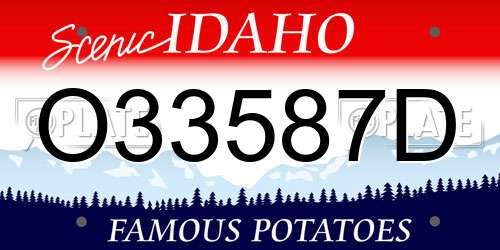 O33587D Idaho License Plate