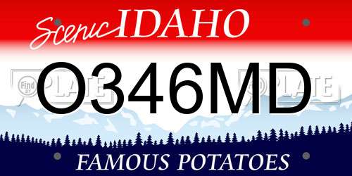 O346MD Idaho License Plate