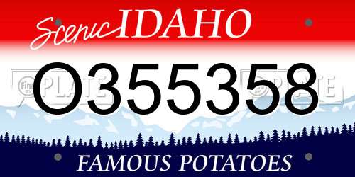 O355358 Idaho License Plate
