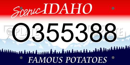 O355388 Idaho License Plate
