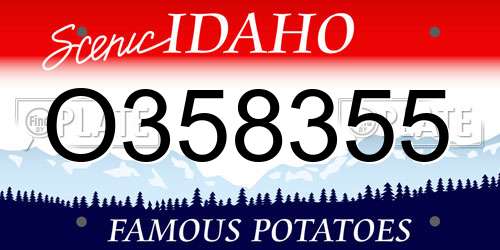 O358355 Idaho License Plate