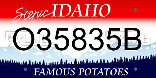 O35835B Idaho License Plate