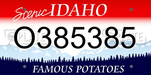 O385385 Idaho License Plate