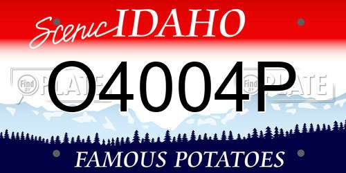 O4004P Idaho License Plate