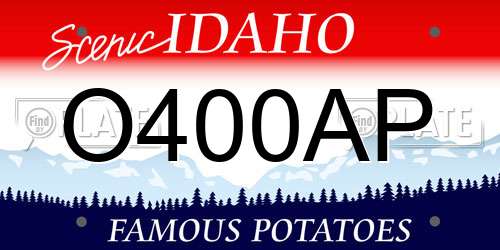 O400AP Idaho License Plate