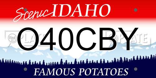O40CBY Idaho License Plate