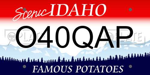 O40QAP Idaho License Plate
