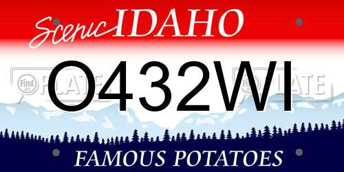 O432WI Idaho License Plate
