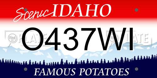 O437WI Idaho License Plate