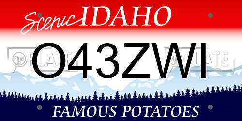 O43ZWI Idaho License Plate