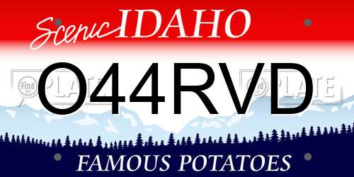 O44RVD Idaho License Plate