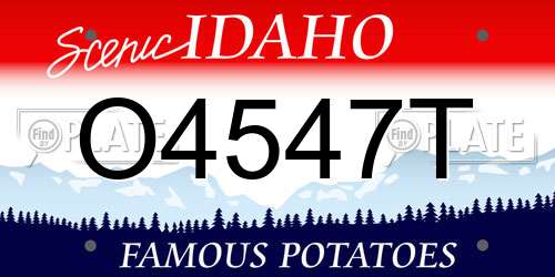 O4547T Idaho License Plate