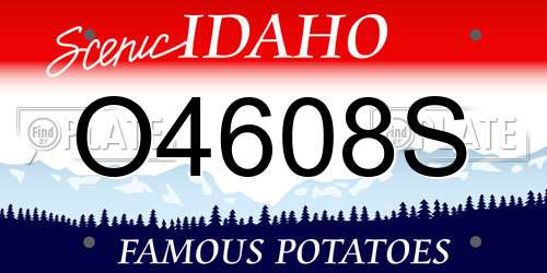 O4608S Idaho License Plate