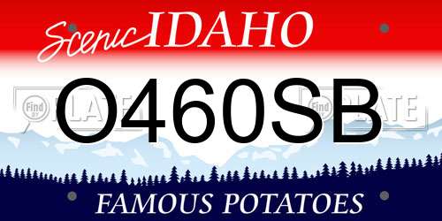 O460SB Idaho License Plate