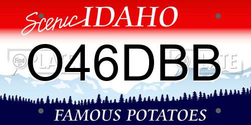 O46DBB Idaho License Plate
