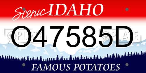 O47585D Idaho License Plate