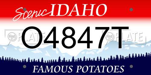 O4847T Idaho License Plate