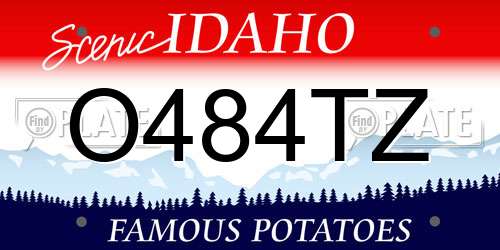 O484TZ Idaho License Plate