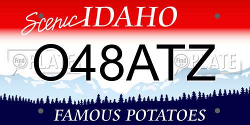 O48ATZ Idaho License Plate