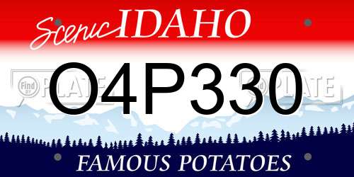 O4P330 Idaho License Plate