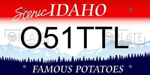 O51TTL Idaho License Plate