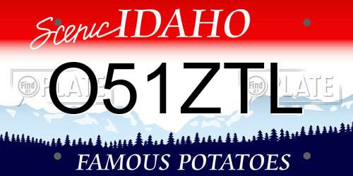 O51ZTL Idaho License Plate