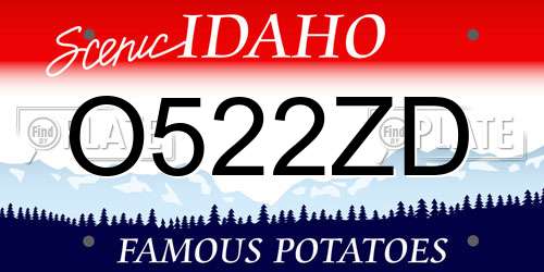 O522ZD Idaho License Plate