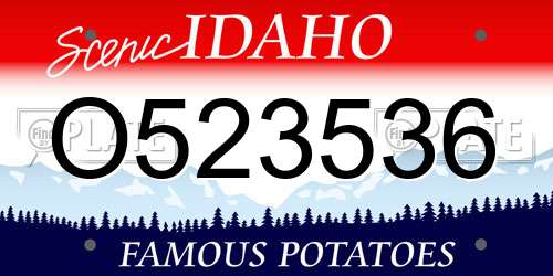 O523536 Idaho License Plate
