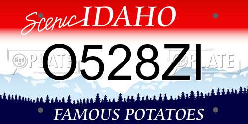 O528ZI Idaho License Plate
