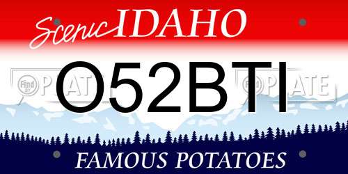 O52BTI Idaho License Plate