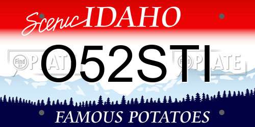 O52STI Idaho License Plate