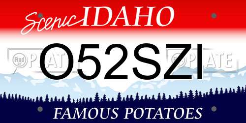 O52SZI Idaho License Plate