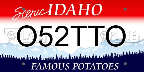 O52TTO Idaho License Plate