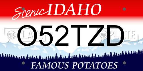 O52TZD Idaho License Plate