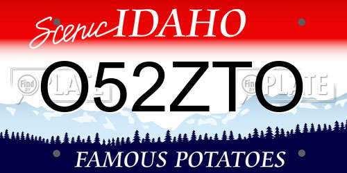 O52ZTO Idaho License Plate