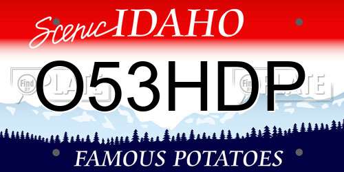 O53HDP Idaho License Plate